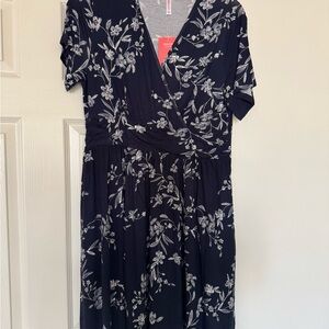 NWT Women's Summer Short Sleeve Dress V-Neck Floral Party Dress 2XL